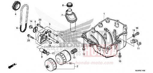 CARTER D'HUILE/POMPE A HUILE CB500XAJ de 2018